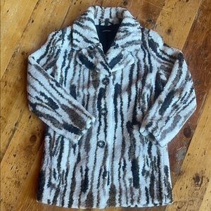 Lauren Vidal Black and White Teddy Jacket